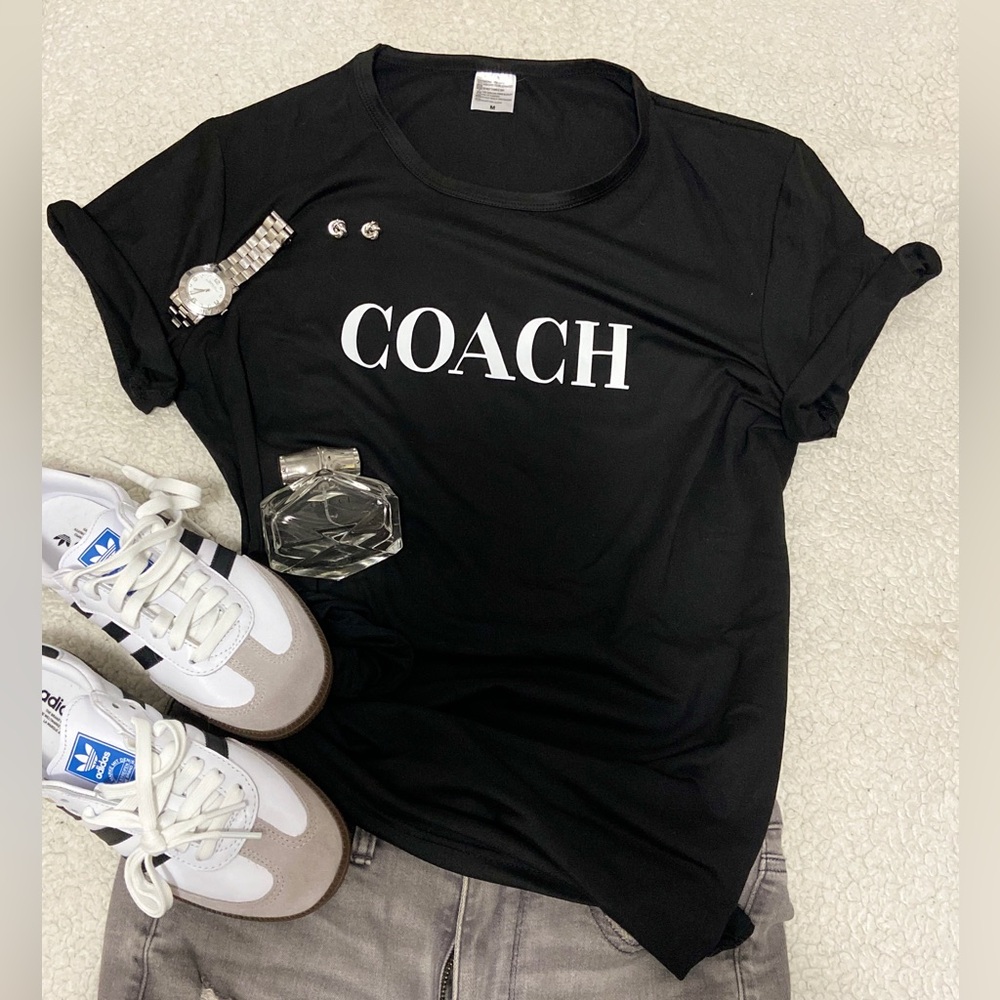 Black Tee with White Logo